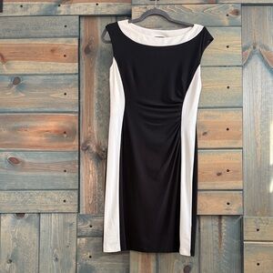 Chaps Black and White Midi Dress new with tags